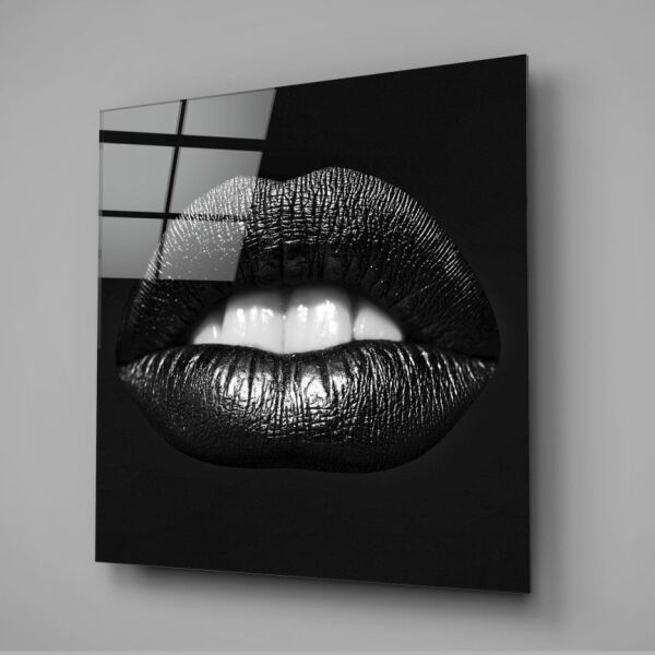 Siyah Dudaklar Cam Tablo