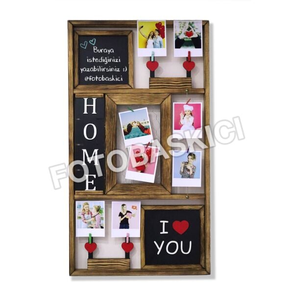 Kara Tahtalı ve Raflı Fotoğraf Çerçevesi 50x90 cm
