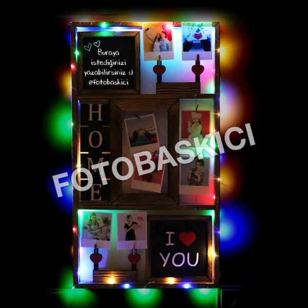 Kara Tahtalı ve Raflı Fotoğraf Çerçevesi 50x90 cm