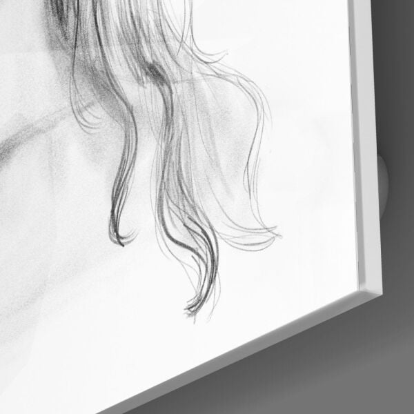 Çiçek Taçlı Kadın Cam Tablo