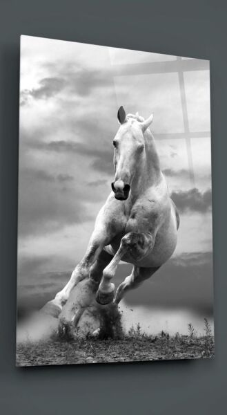 Koşan At Cam Tablo