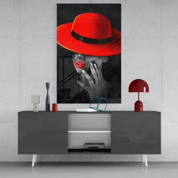 Kırmızı Şapka Cam Tablo