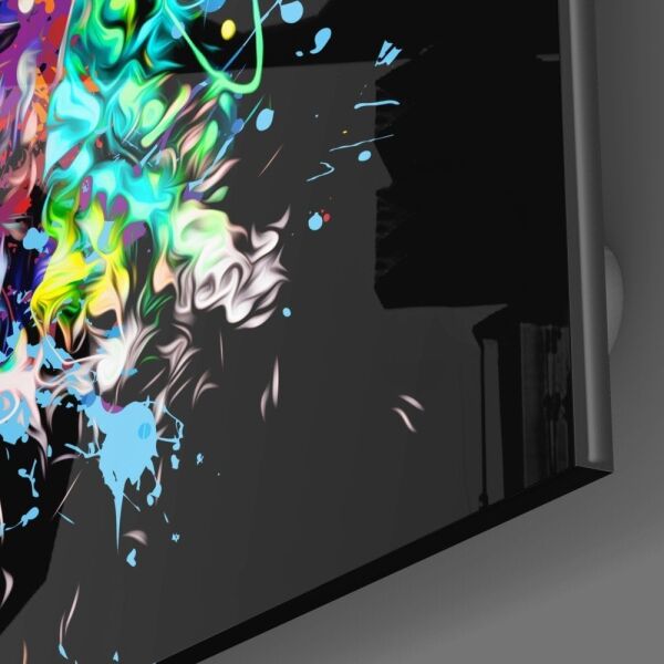 Renkler ve Kurukafa Cam Tablo