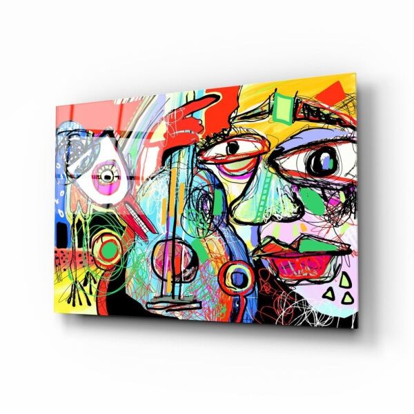 Kuş, Keman ve Adam Cam Tablo