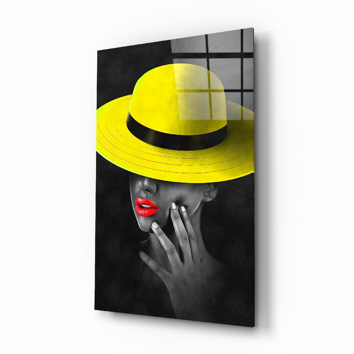 Sarı Şapka Cam Tablo