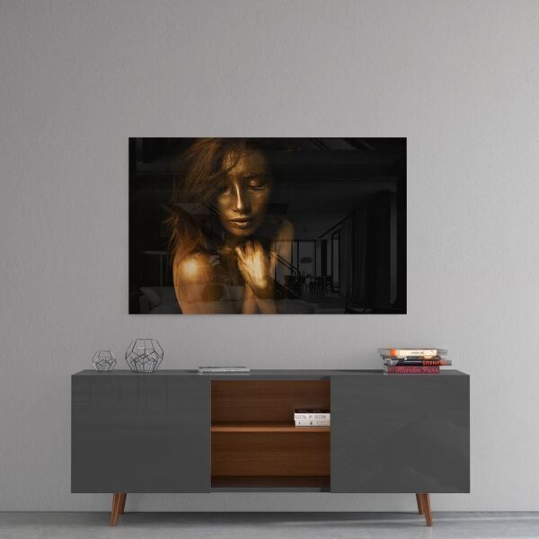 Kadın Portre Cam Tablo No:1200