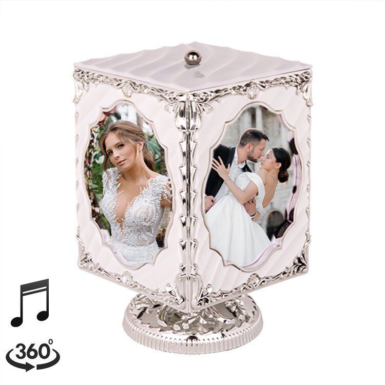 Kişiye Özel Fotoğraflı ve Müzikli Dönen Takı Mücevher Kutusu