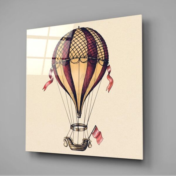 Özgürlüğe Doğru Balon Yolculuğu Cam Tablo