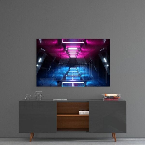 Neon Işıklar Cam Tablo