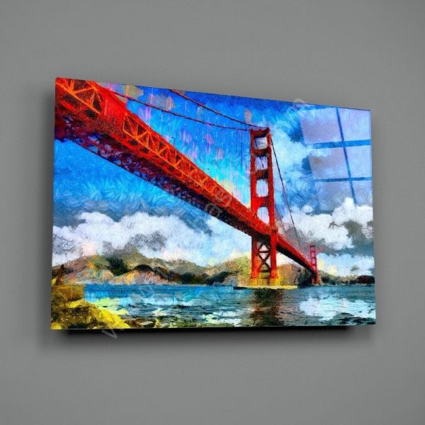 Golden Gate Bridge Köprüsü Cam Tablo