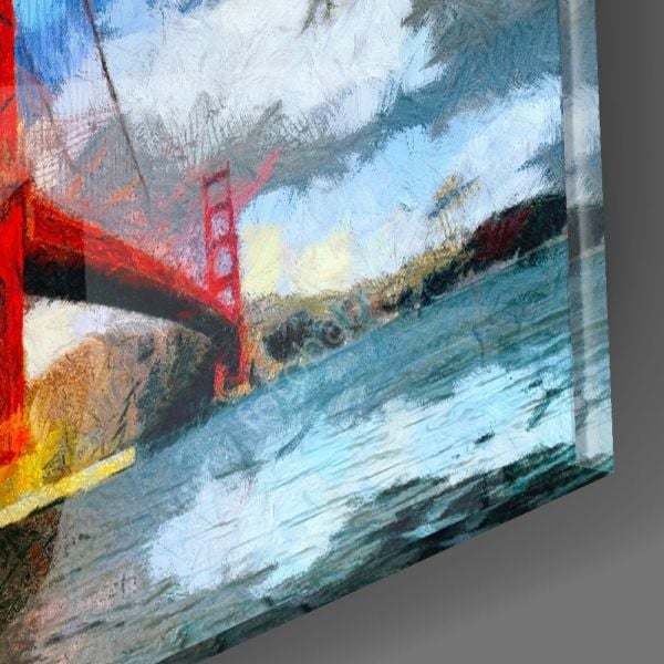 Golden Gate Bridge Köprüsü Cam Tablo