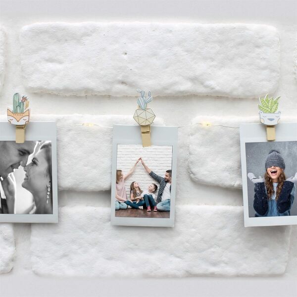 3 Metre Bakır Kablolu Bitki Figürlü 12 Mandallı Pilli Led Işık