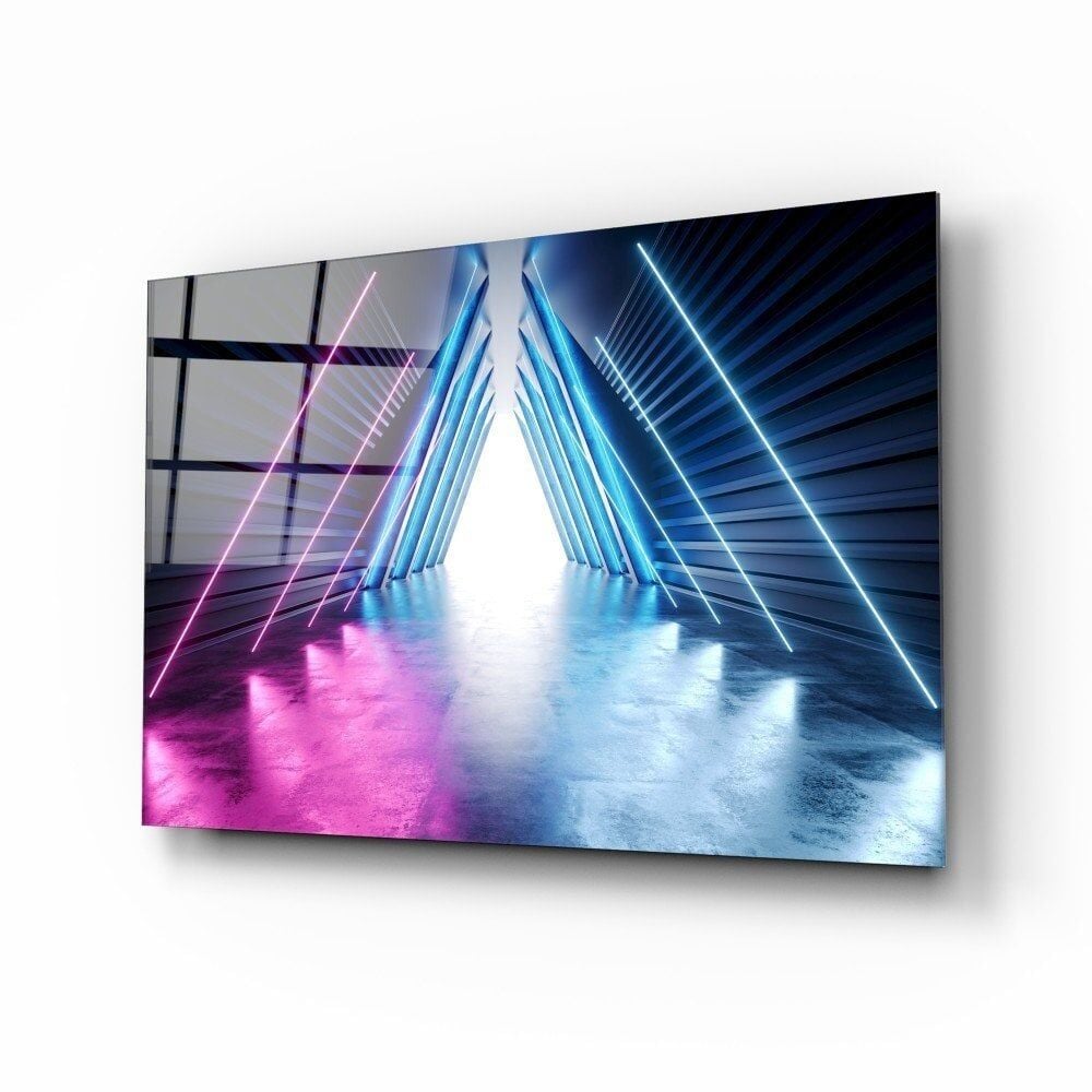 Neon Işıklar Cam Tablo