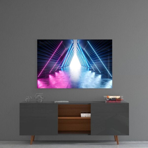 Neon Işıklar Cam Tablo