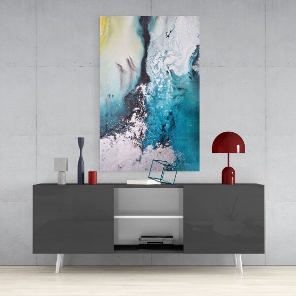 Soyutluğun Renkleri Cam Tablo