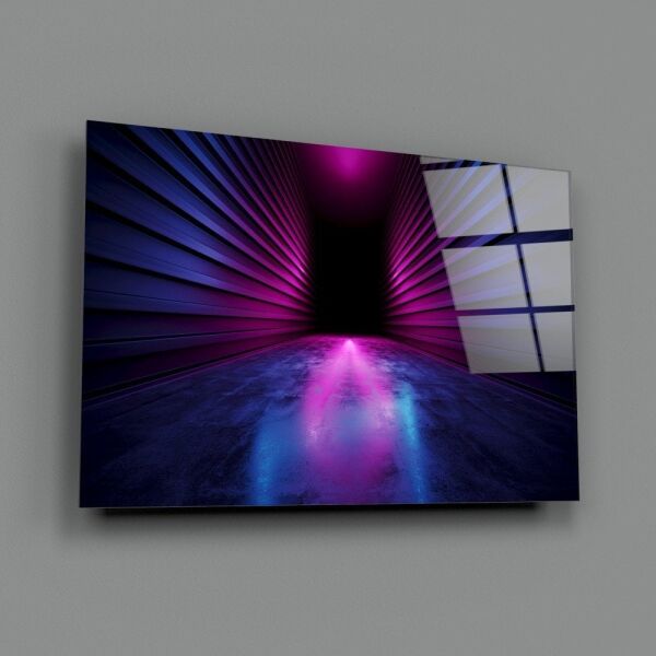 Neon Işıklar Cam Tablo