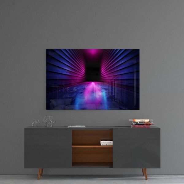 Neon Işıklar Cam Tablo