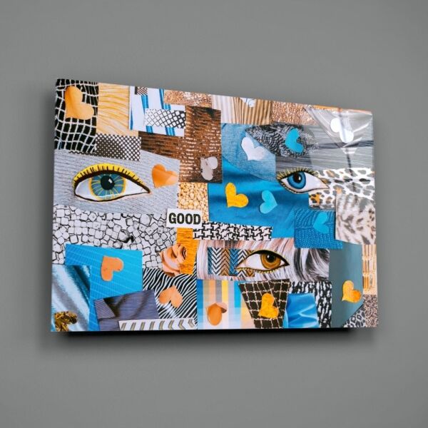 Soyut Karmaşa Cam Tablo