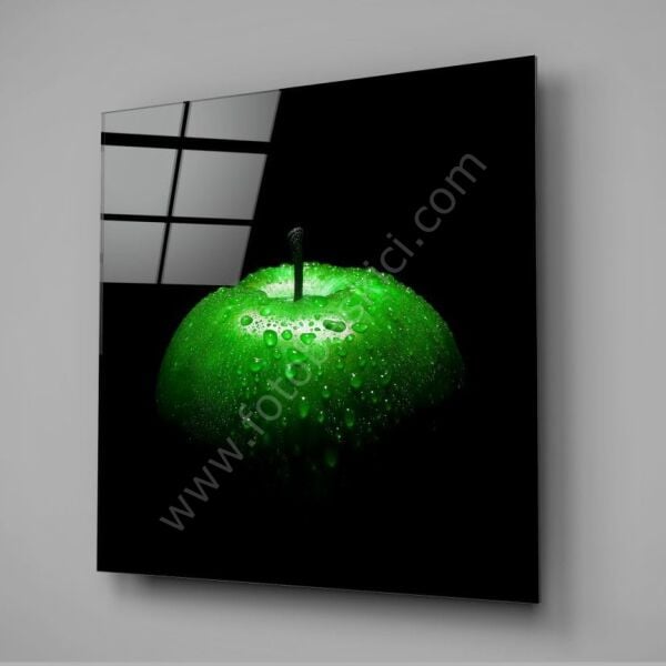 Yeşil Elma Cam Tablo