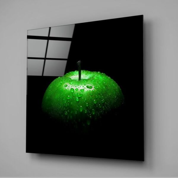 Yeşil Elma Cam Tablo
