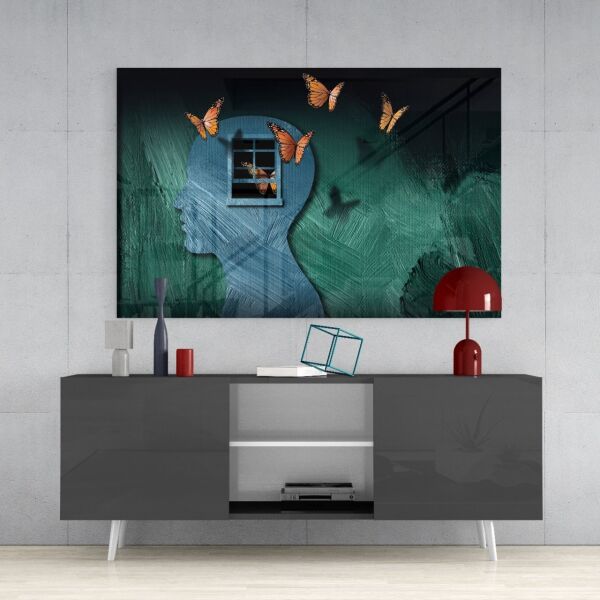 Kelebek Etkisi Cam Tablo