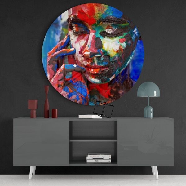 Renkli Hüzün Cam Tablo