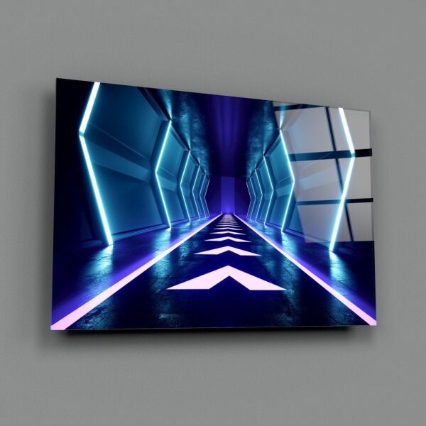 Neon Işıklar Cam Tablo