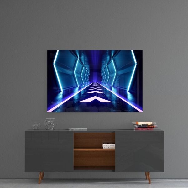 Neon Işıklar Cam Tablo