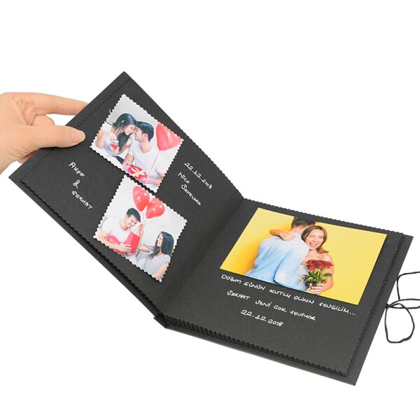 Beyaz Kalem Hediyeli Siyah Anı Defteri 20x20 cm