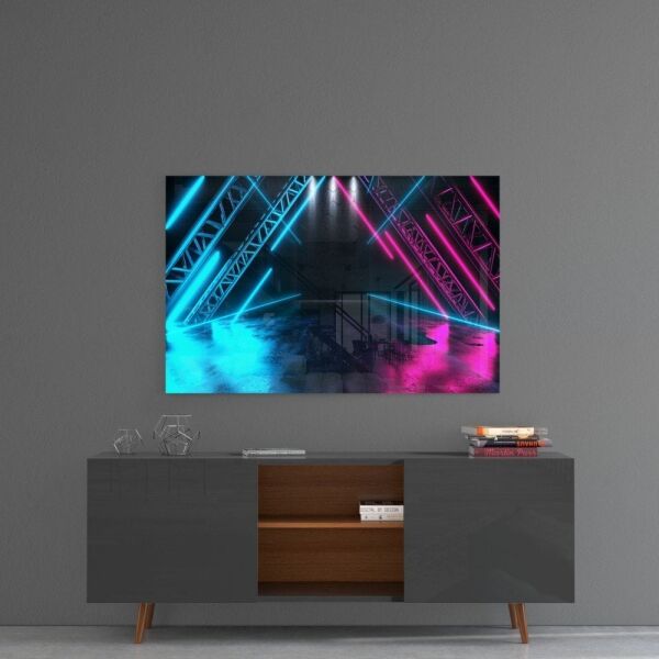 Neon Işıklar Cam Tablo