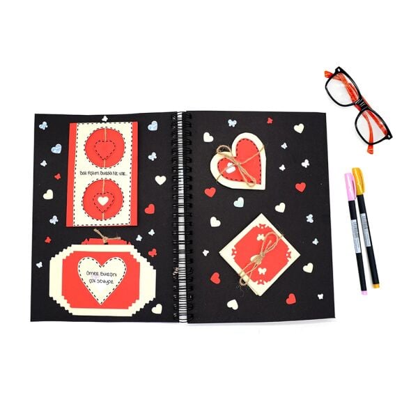 Sevgiliye Özel Kendin Yap Siyah Anı Defteri