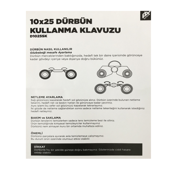 Taşıma Kılıflı 10x25 Dürbün x10 Kat Yakın Gösterir