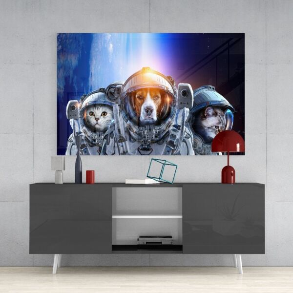 Uzay Takımı Cam Tablo