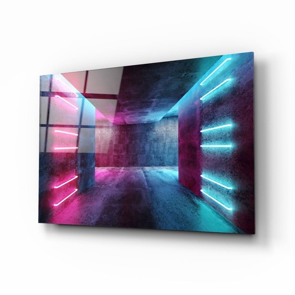 Neon Işıklar Cam Tablo