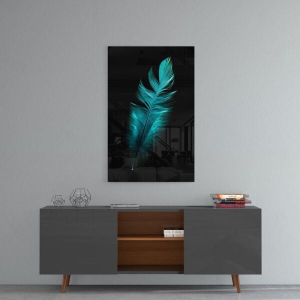 Yeşil Tüy Cam Tablo