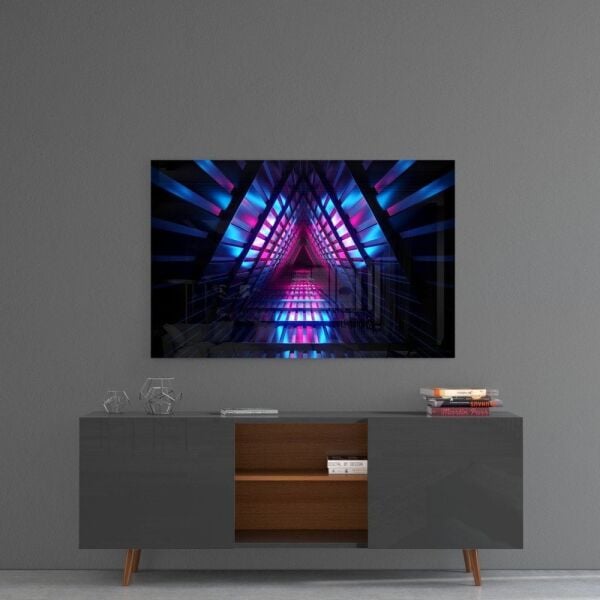 Neon Işıklar Cam Tablo