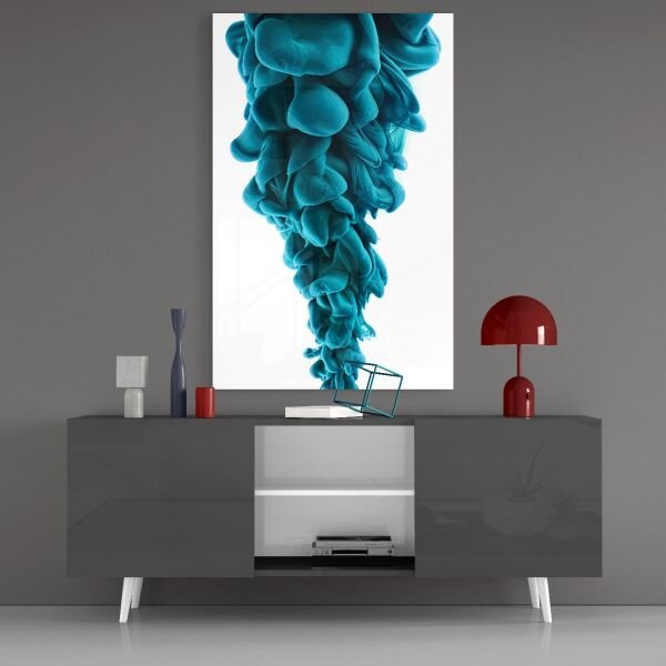 Mavi Katmanlar Cam Tablo