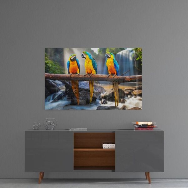 Papağanlar Cam Tablo No:1136