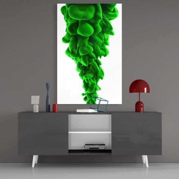 Yeşil Katmanlar Cam Tablo