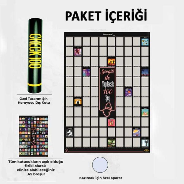 Sevgili ile Yapılacak 100 Aktivite Posteri - Kazı Kazan