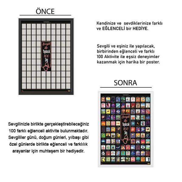 Sevgili ile Yapılacak 100 Aktivite Posteri - Kazı Kazan