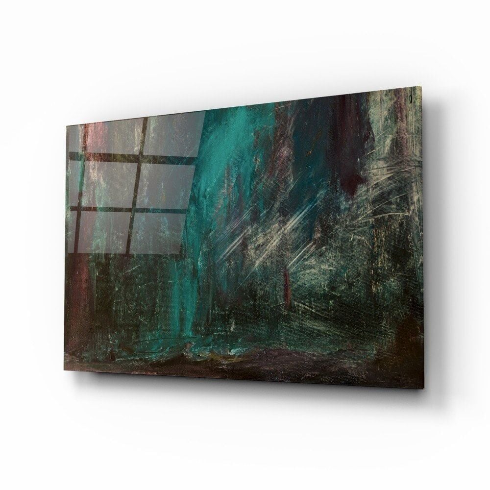 Soyut Renkler Cam Tablo