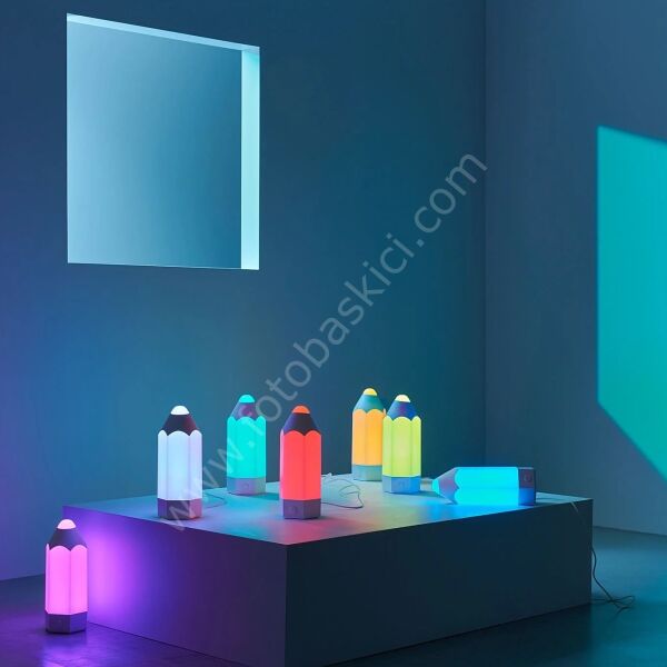 Çok Renkli Çocuk Masa Lambası Ledli 29 cm