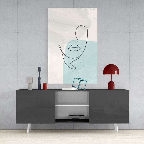 Soyut Şekiller Cam Tablo No:2078