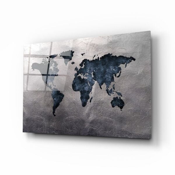 Dünya Haritası Cam Tablo