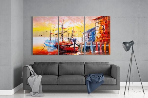 Sahildeki Tekne Cam Tablo