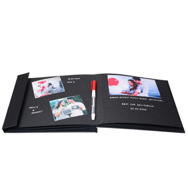 Beyaz Kalem Hediyeli Exclusive Anı Defteri 24x24 cm