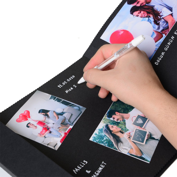 Beyaz Kalem Hediyeli Exclusive Anı Defteri 24x24 cm