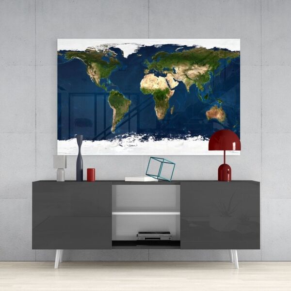 Dünya Haritası Cam Tablo No:3047