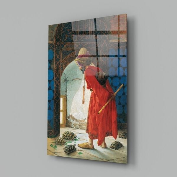 Kaplumbağa Terbiyecisi Cam Tablo